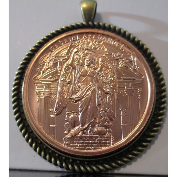 NEW! Gabriel the Archangel   .999 Fine Copper Round/Pendant - Picture 1 of 7